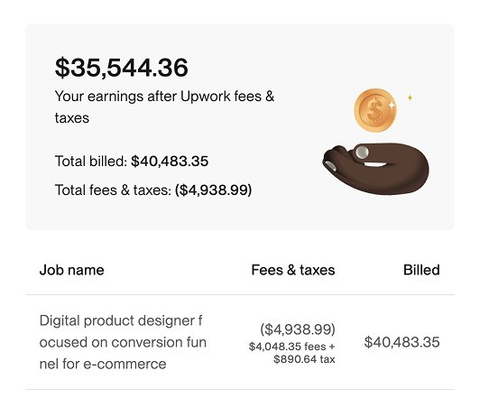 Скриншот выплаты с Upwork